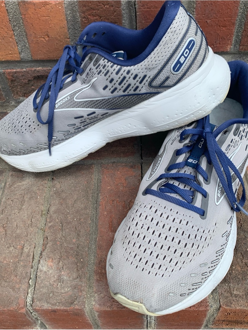 Brooks Men’s Grey and Navy Glycerin 20 Running Shoes Sz 12 Training Fitness